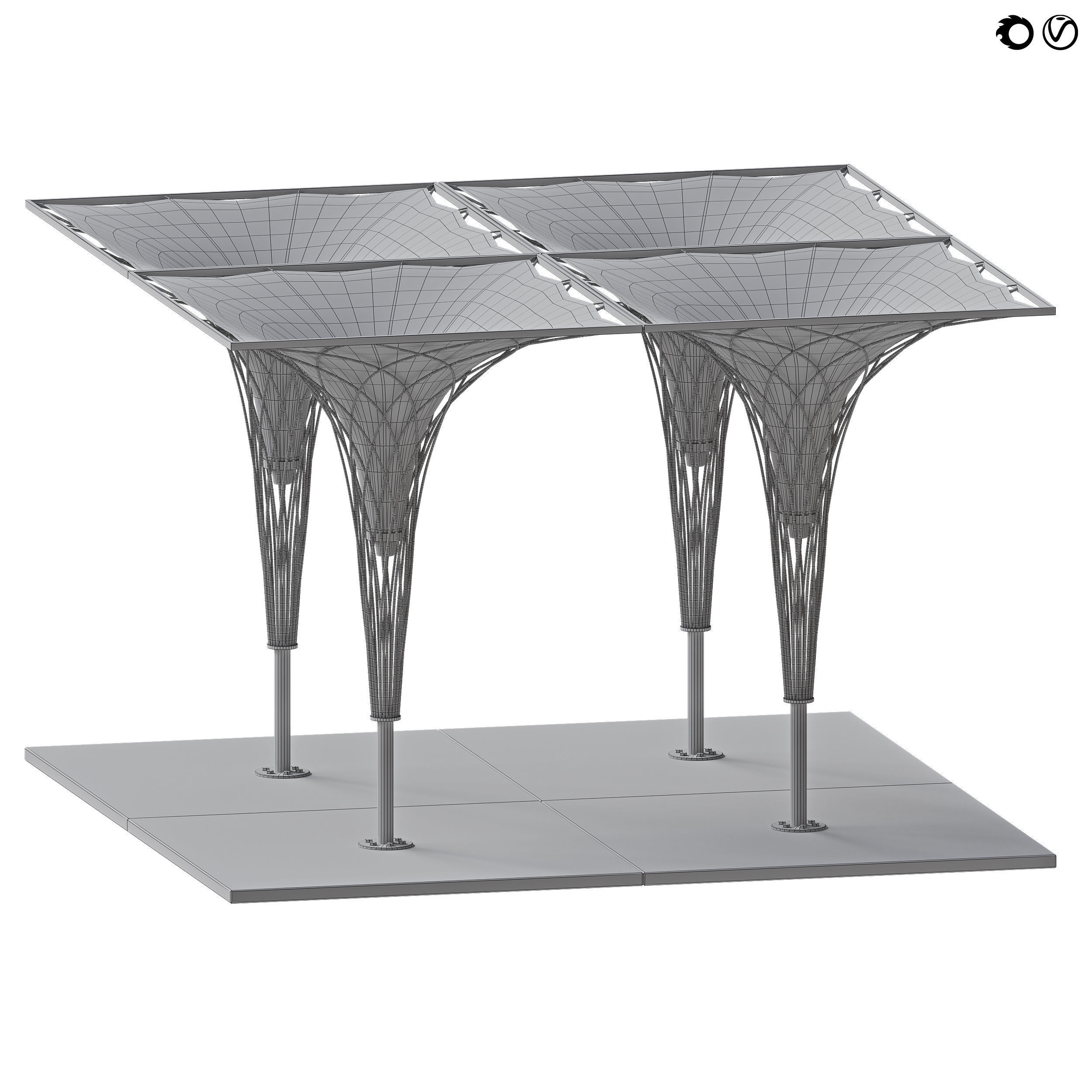 Aerarium 6 pergola with backlight 3D model_1