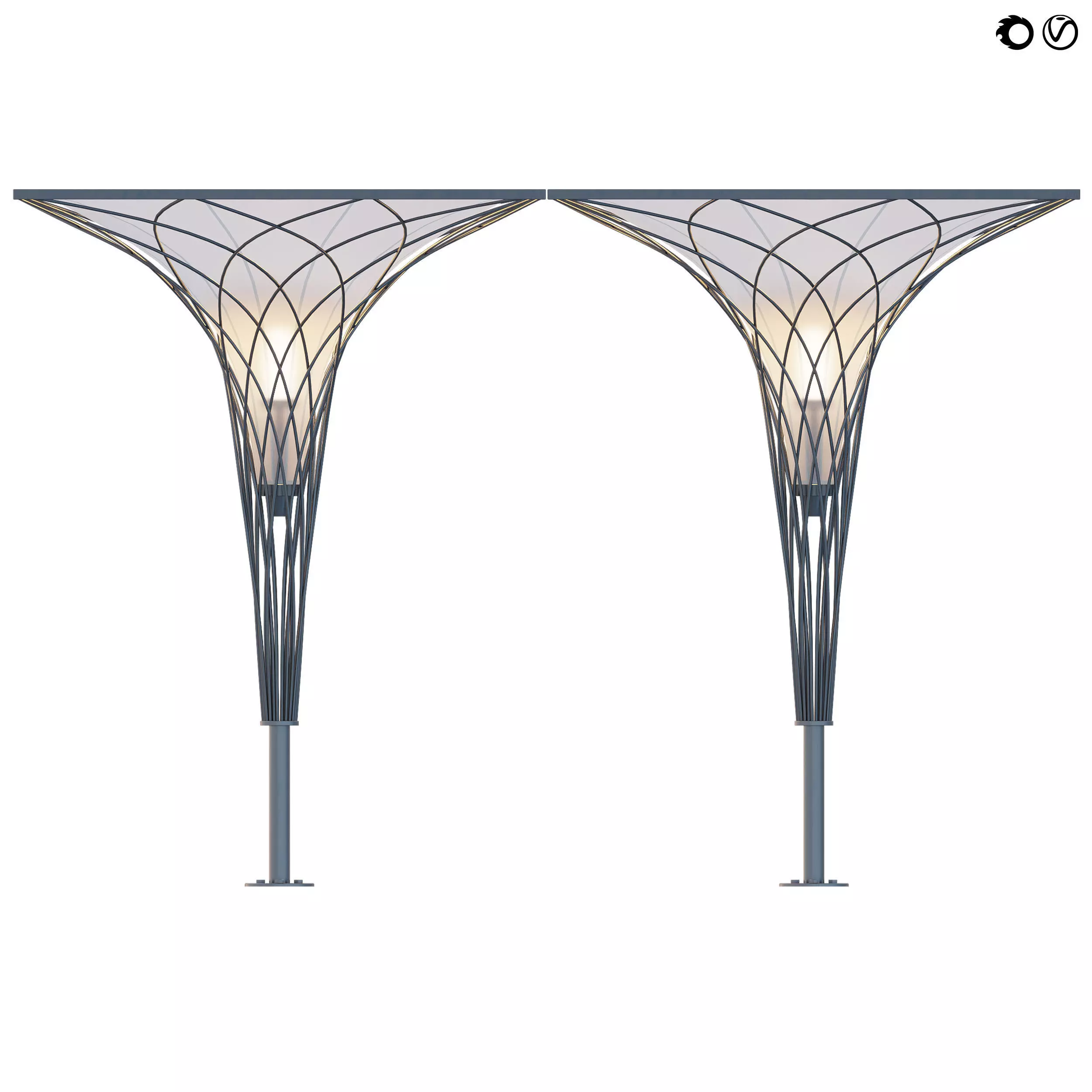 Aerarium 6 pergola with backlight 3D model_0
