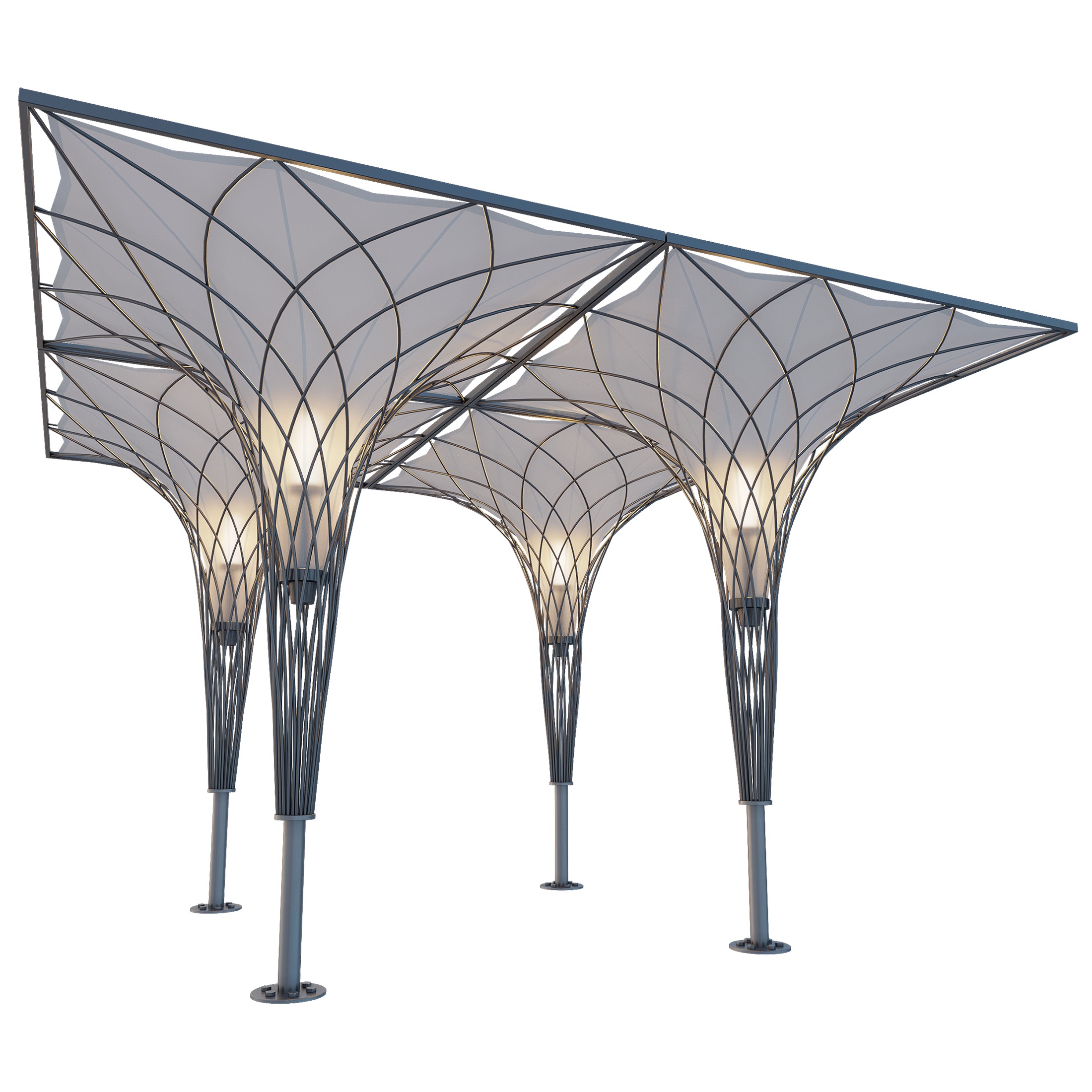 Aerarium 6 pergola with backlight 3D model_4