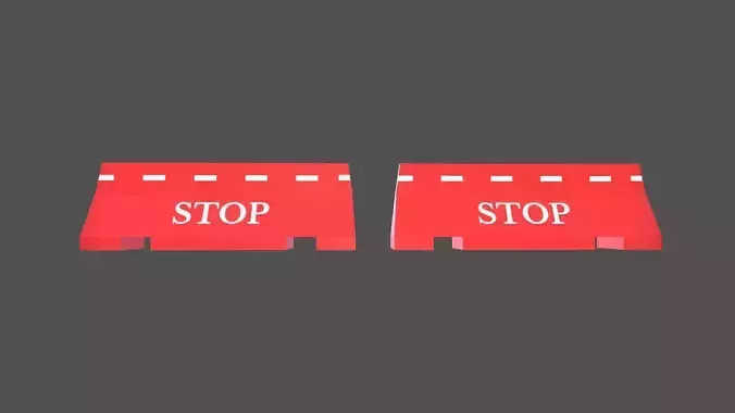Stop Divider Low-poly 3D model