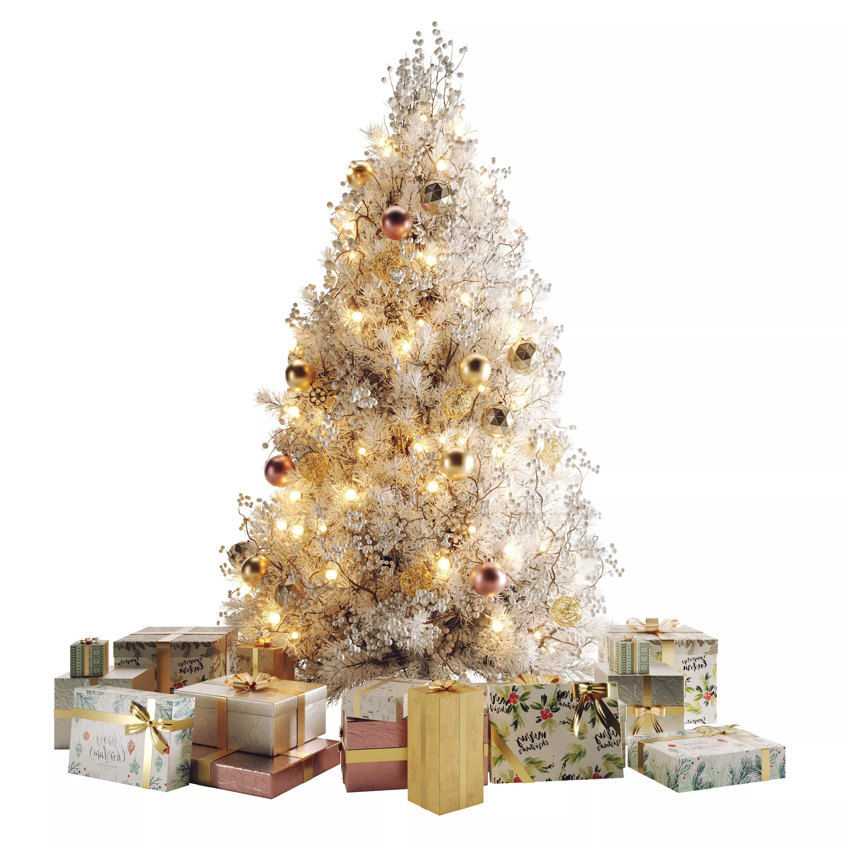 Christmas Tree shuba Low-poly 3D model_0