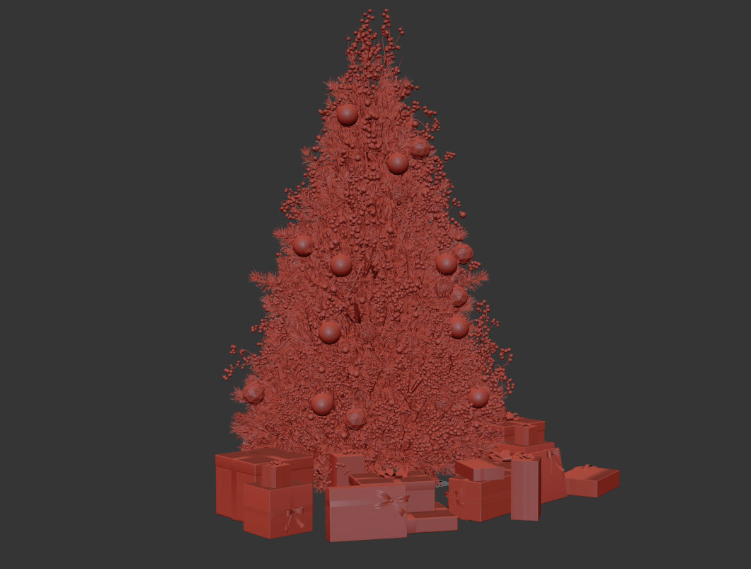 Christmas Tree shuba Low-poly 3D model_8