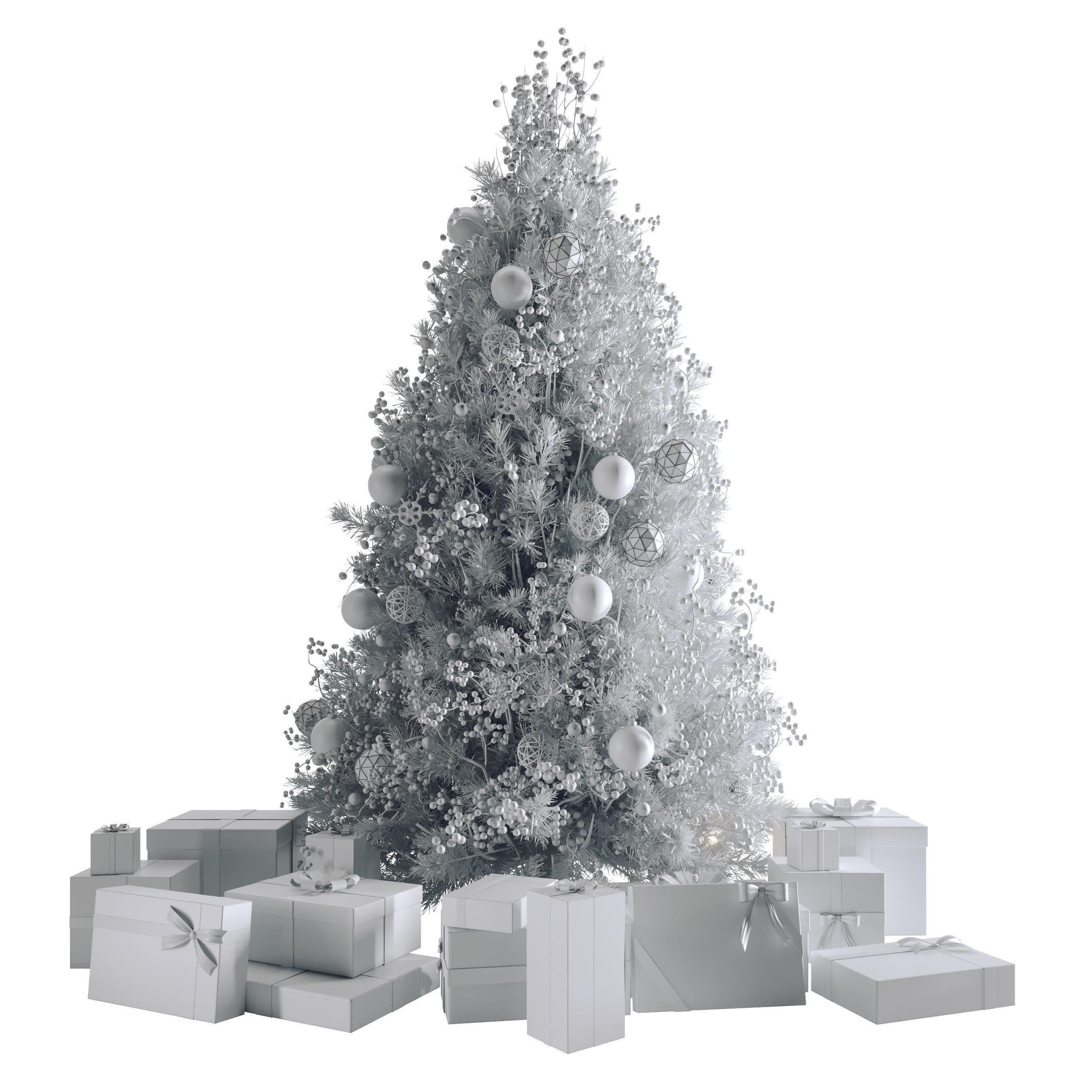 Christmas Tree shuba Low-poly 3D model_3