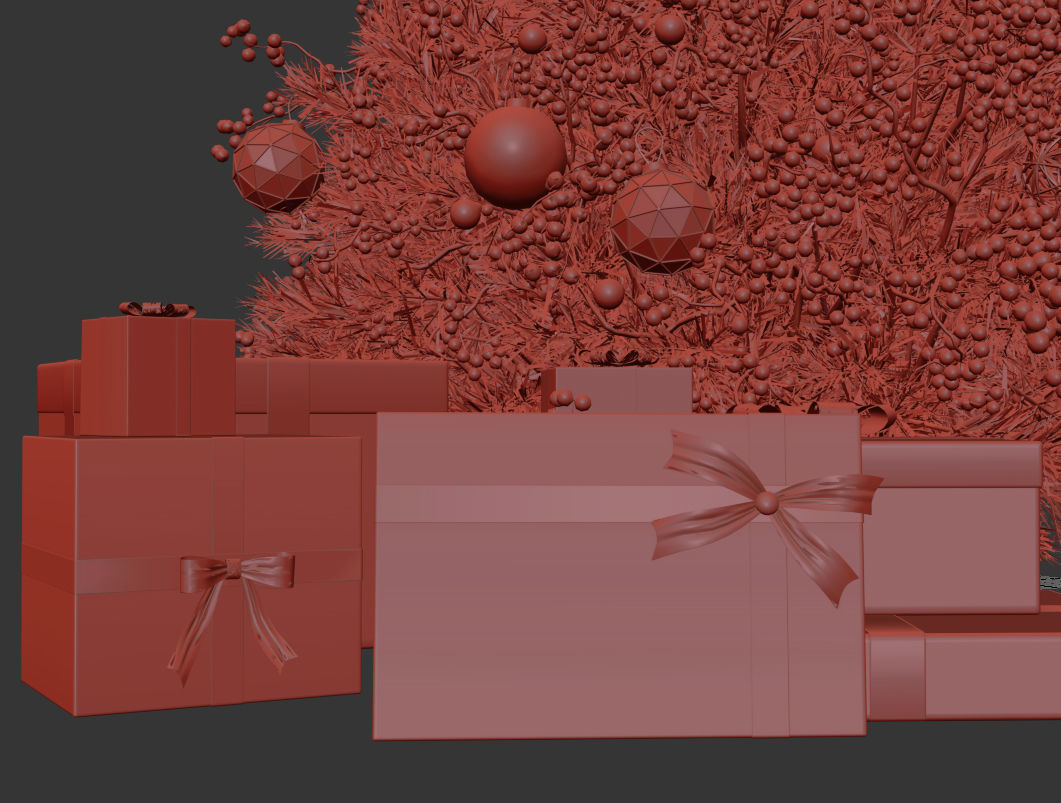 Christmas Tree shuba Low-poly 3D model_9