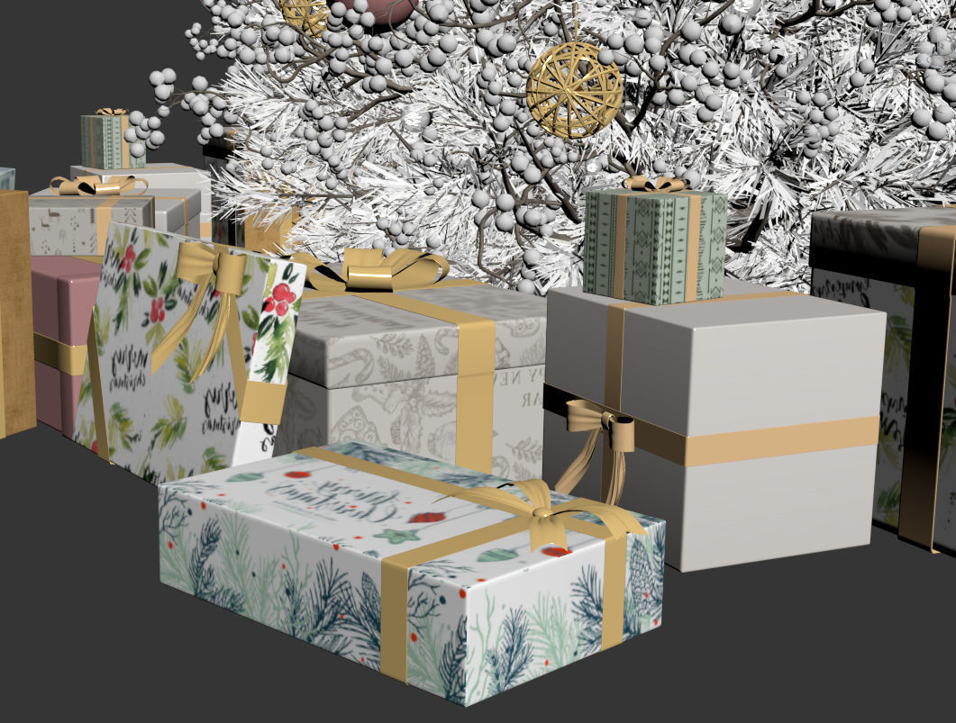 Christmas Tree shuba Low-poly 3D model_7