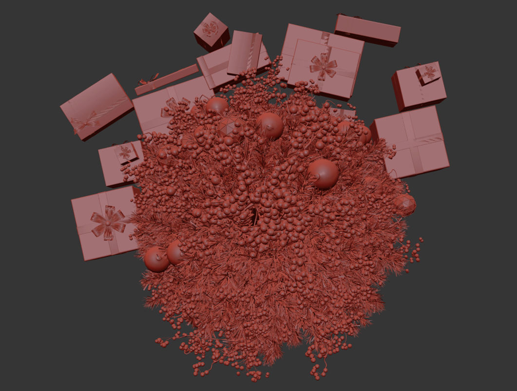 Christmas Tree shuba Low-poly 3D model_10