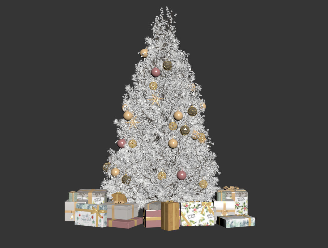 Christmas Tree shuba Low-poly 3D model_4
