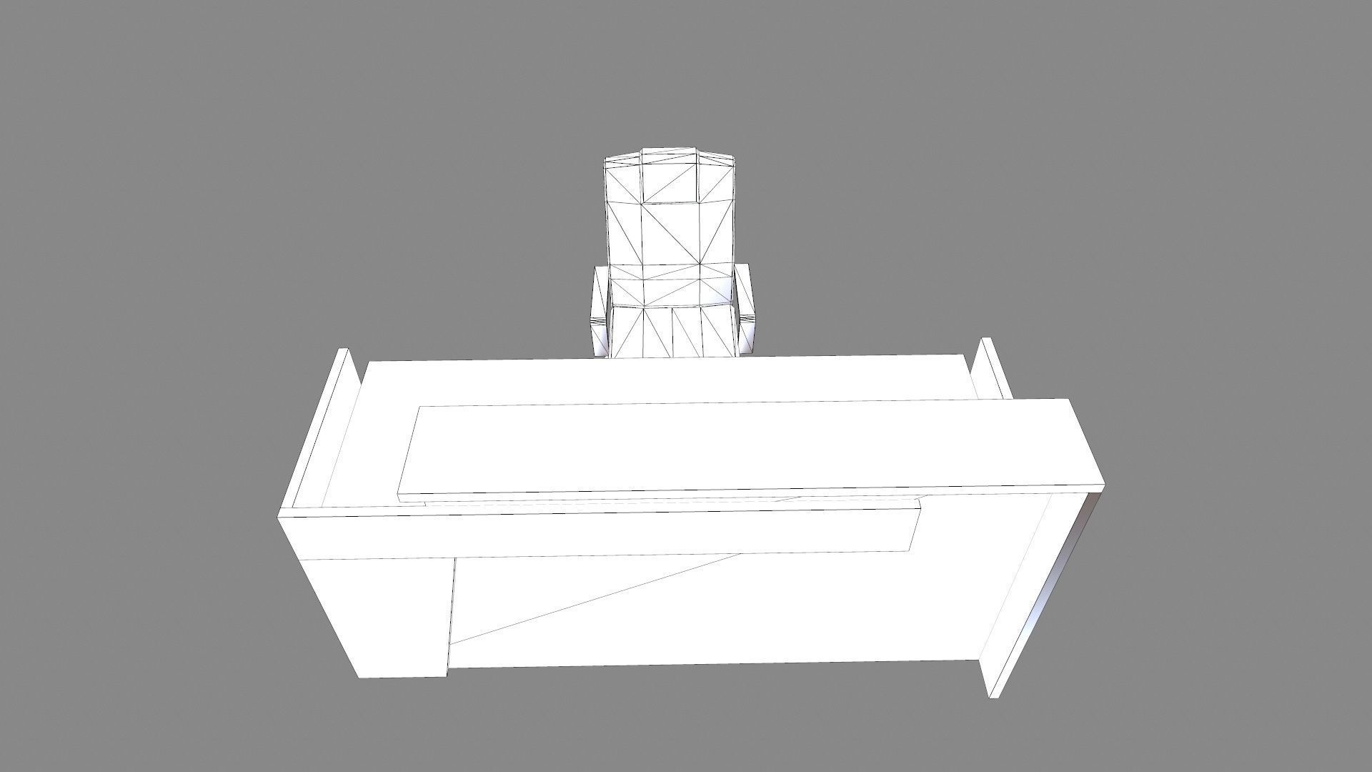 Reception Desk Low-poly 3D model_13