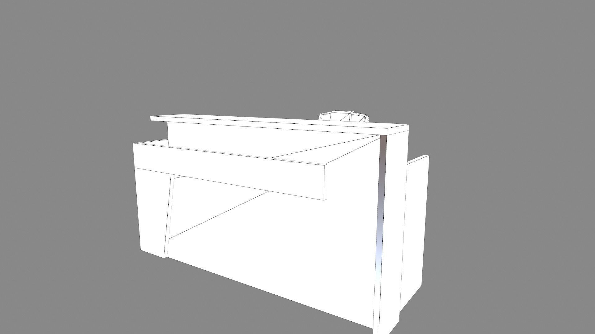 Reception Desk Low-poly 3D model_12
