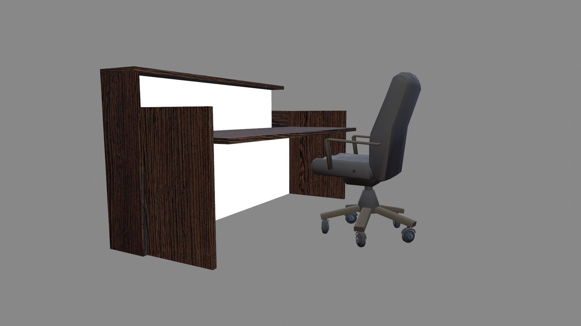 Reception Desk Low-poly 3D model_7