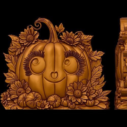 Halloween Pumpkin Grin STL file for 3d Printing or CNC Free 3D print model
