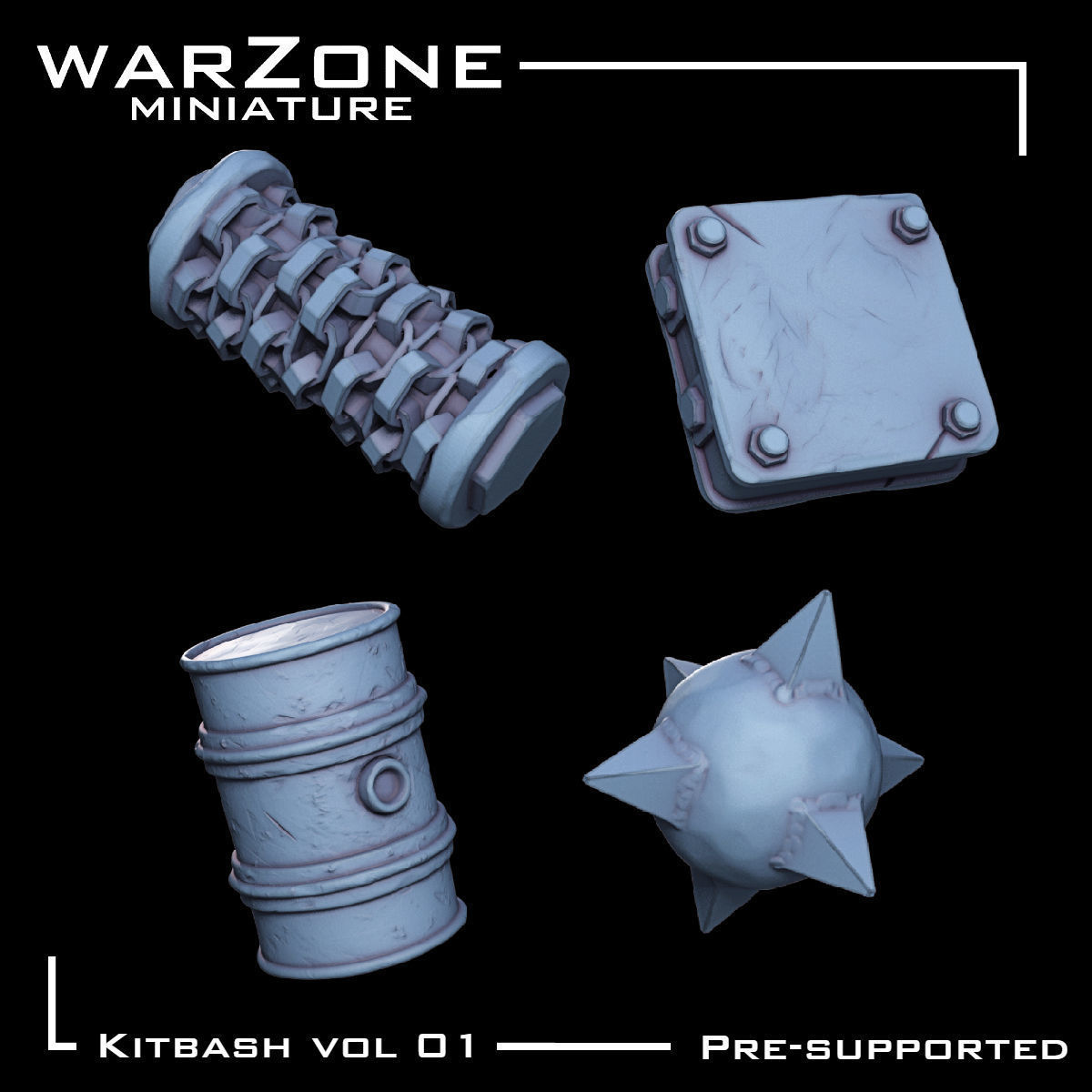 Kitbash Vol01 Ork 40 Unique pieces 3D print model