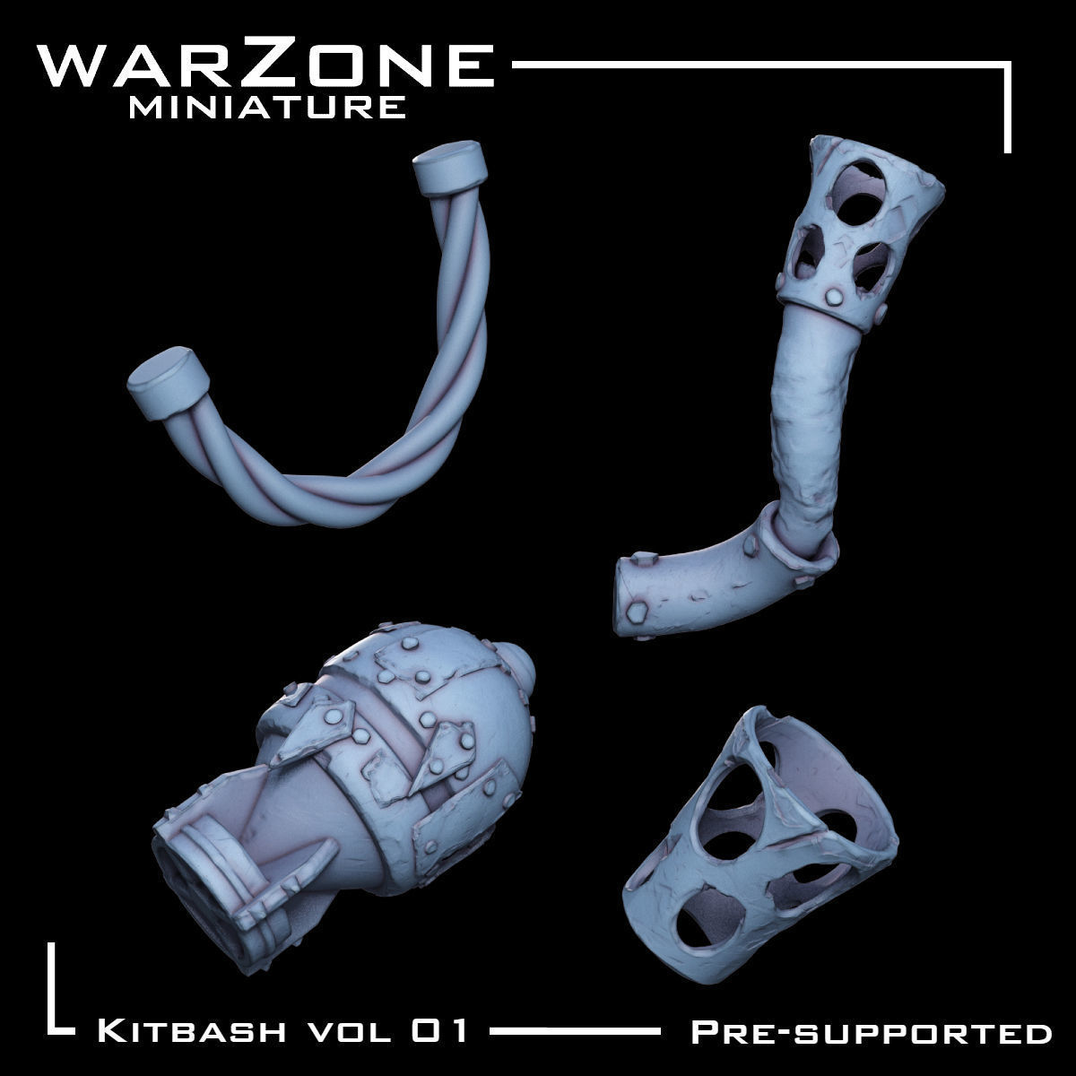 Kitbash Vol01 Ork 40 Unique pieces 3D print model