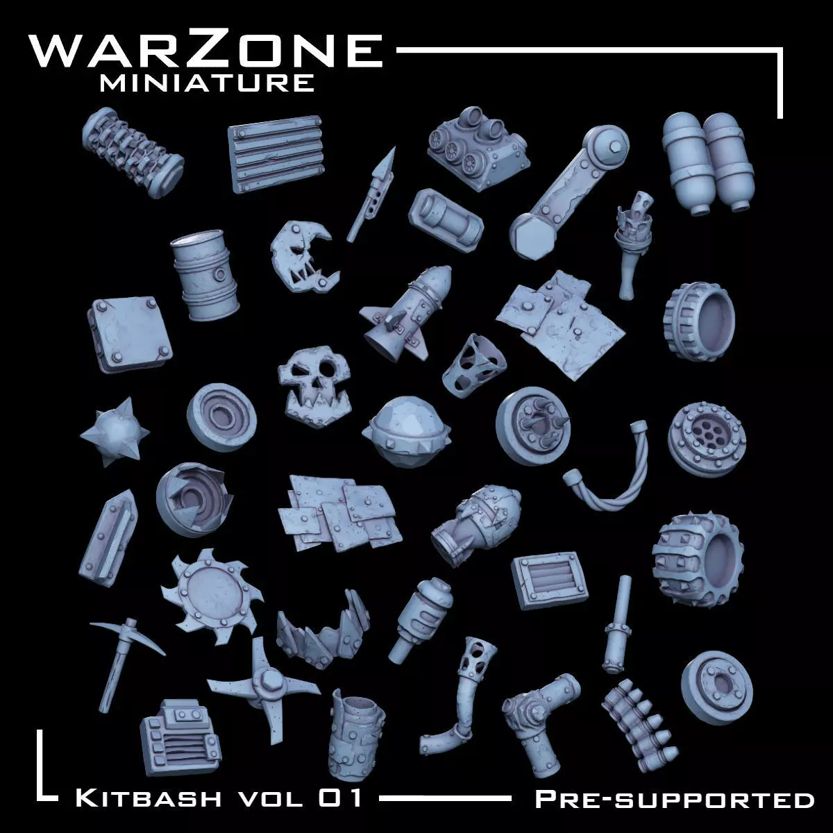 Kitbash Vol01 Ork 40 Unique pieces 3D print model