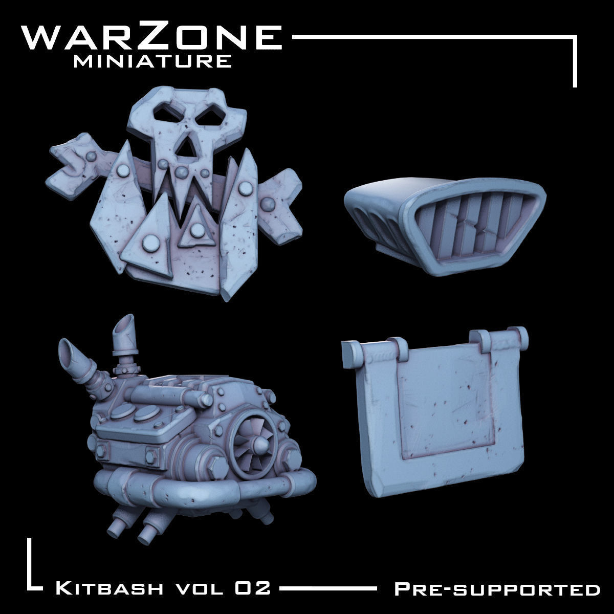 Kitbash Vol02 Ork 40 Unique pieces 3D print model_6