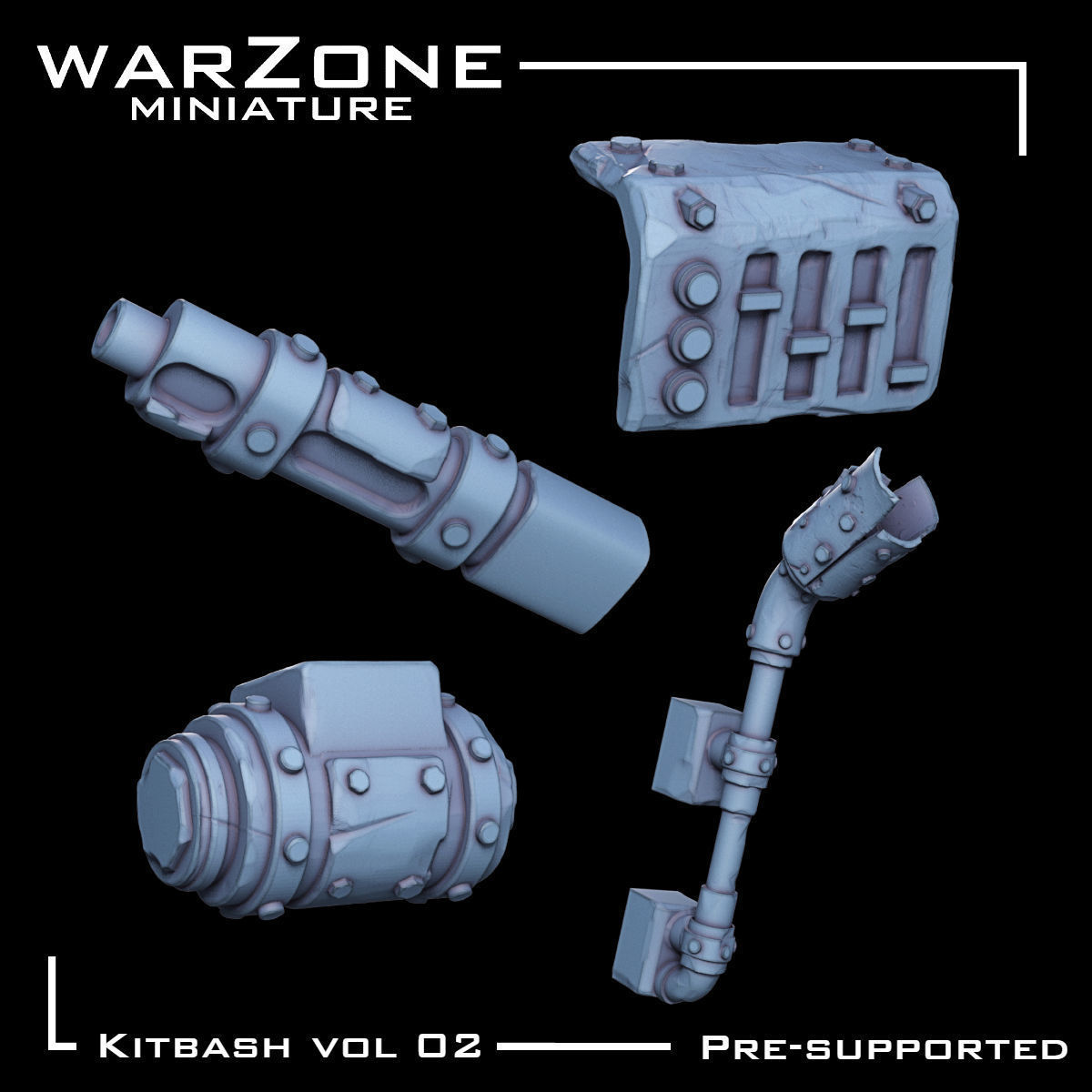 Kitbash Vol02 Ork 40 Unique pieces 3D print model_2