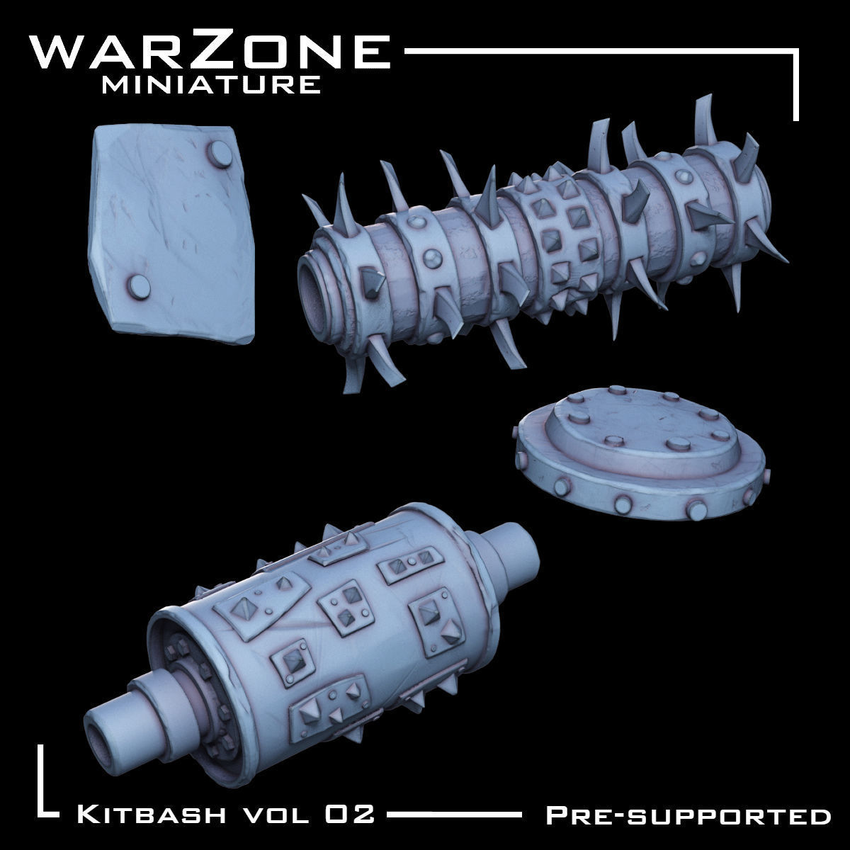 Kitbash Vol02 Ork 40 Unique pieces 3D print model_8