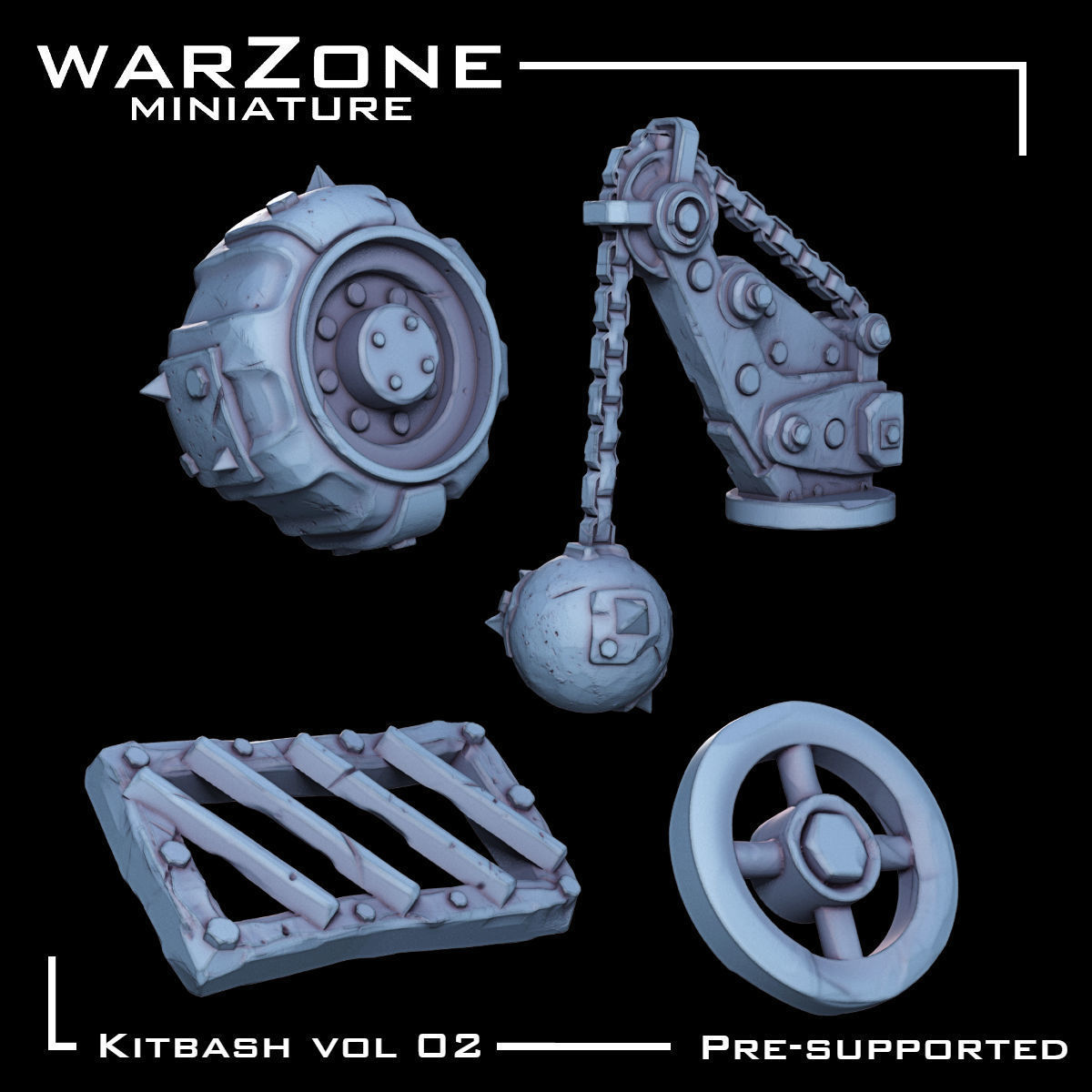 Kitbash Vol02 Ork 40 Unique pieces 3D print model_10