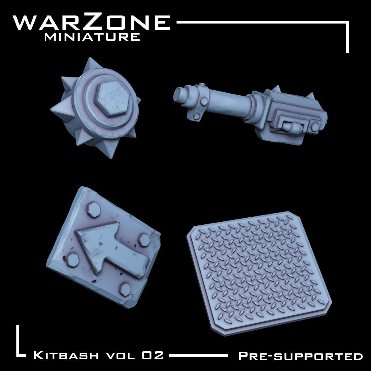 Kitbash Vol02 Ork 40 Unique pieces 3D print model_3