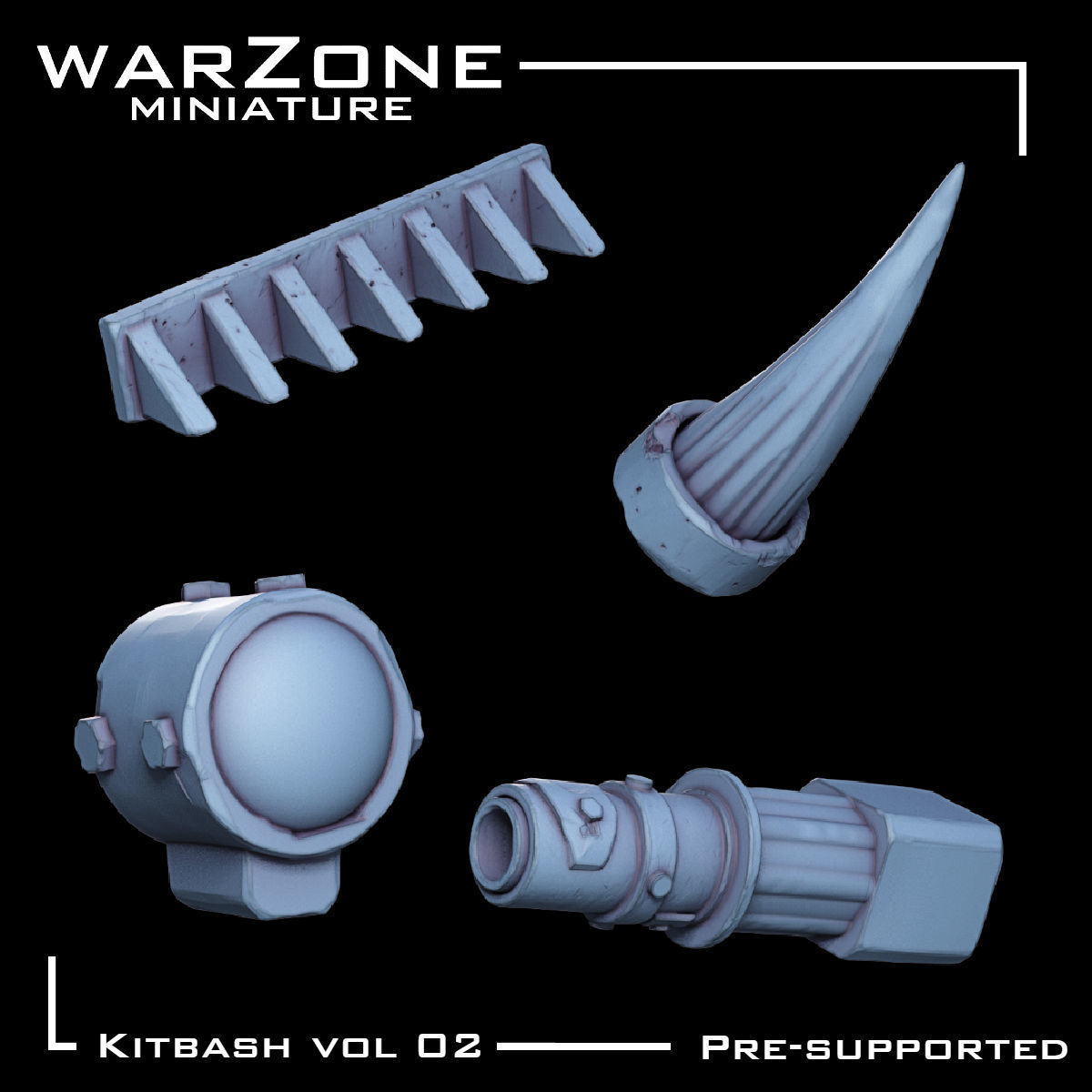 Kitbash Vol02 Ork 40 Unique pieces 3D print model_5