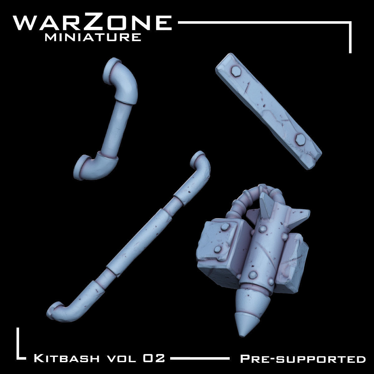 Kitbash Vol02 Ork 40 Unique pieces 3D print model_7