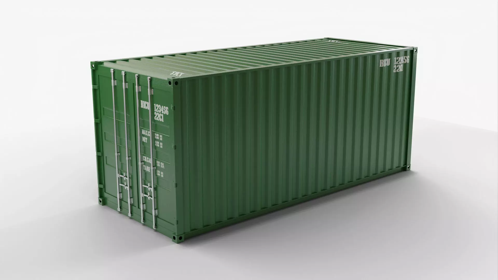 20Ft Cargo Container - Green - Clean 3D model_0