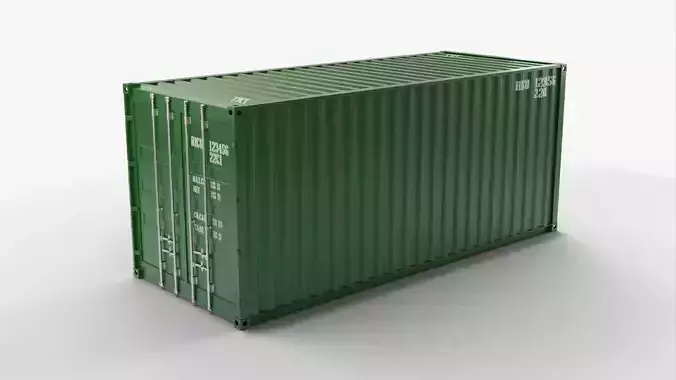 20Ft Cargo Container - Green - Clean 3D model
