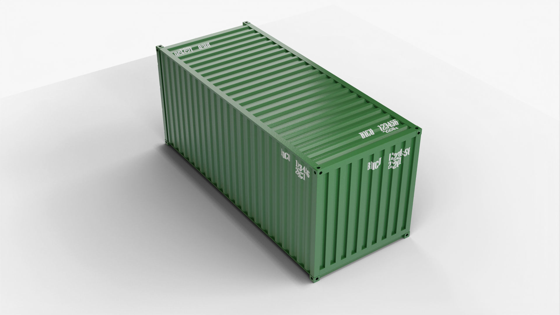 20Ft Cargo Container - Green - Clean 3D model_5