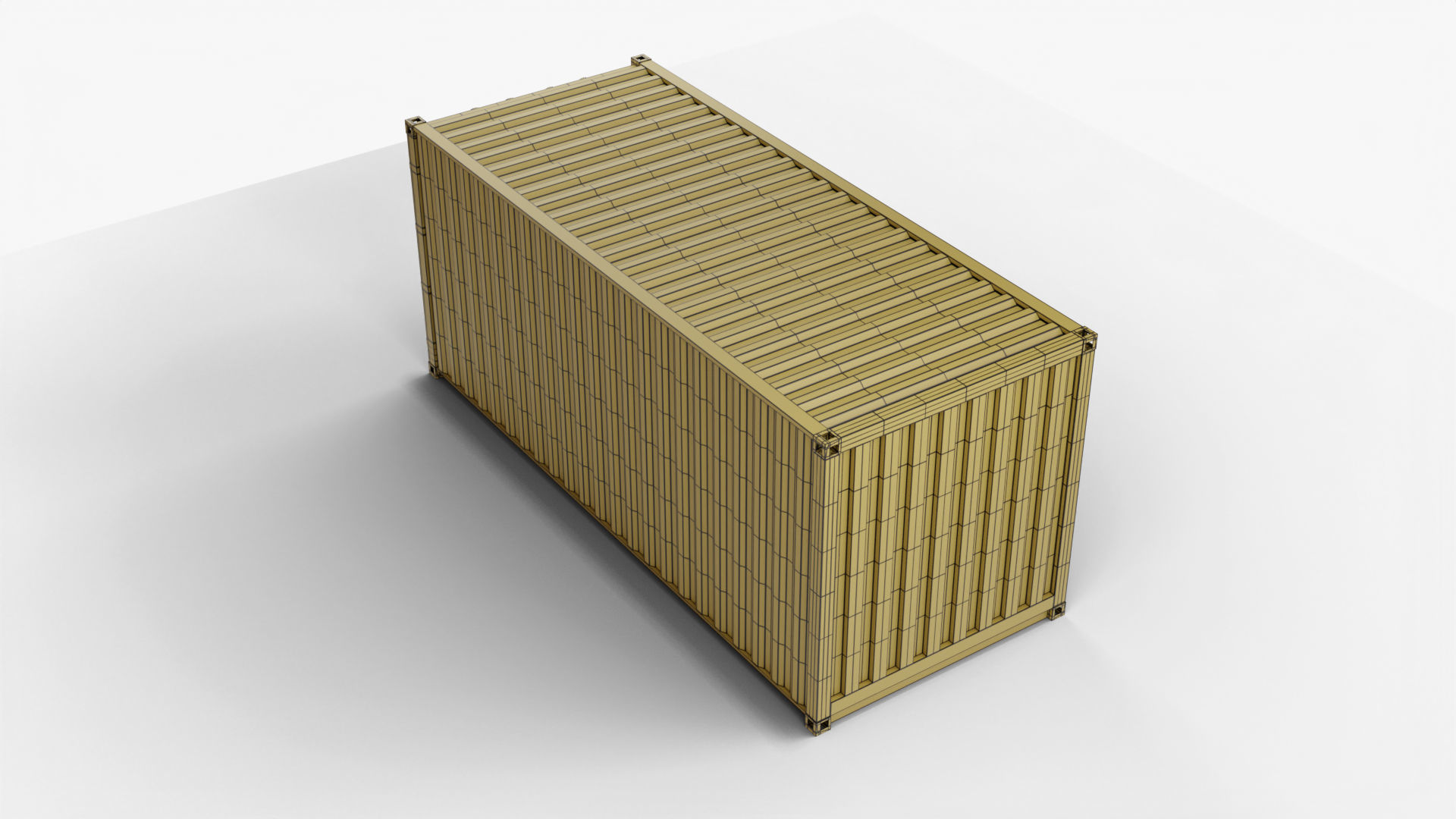 20Ft Cargo Container - Green - Clean 3D model_15