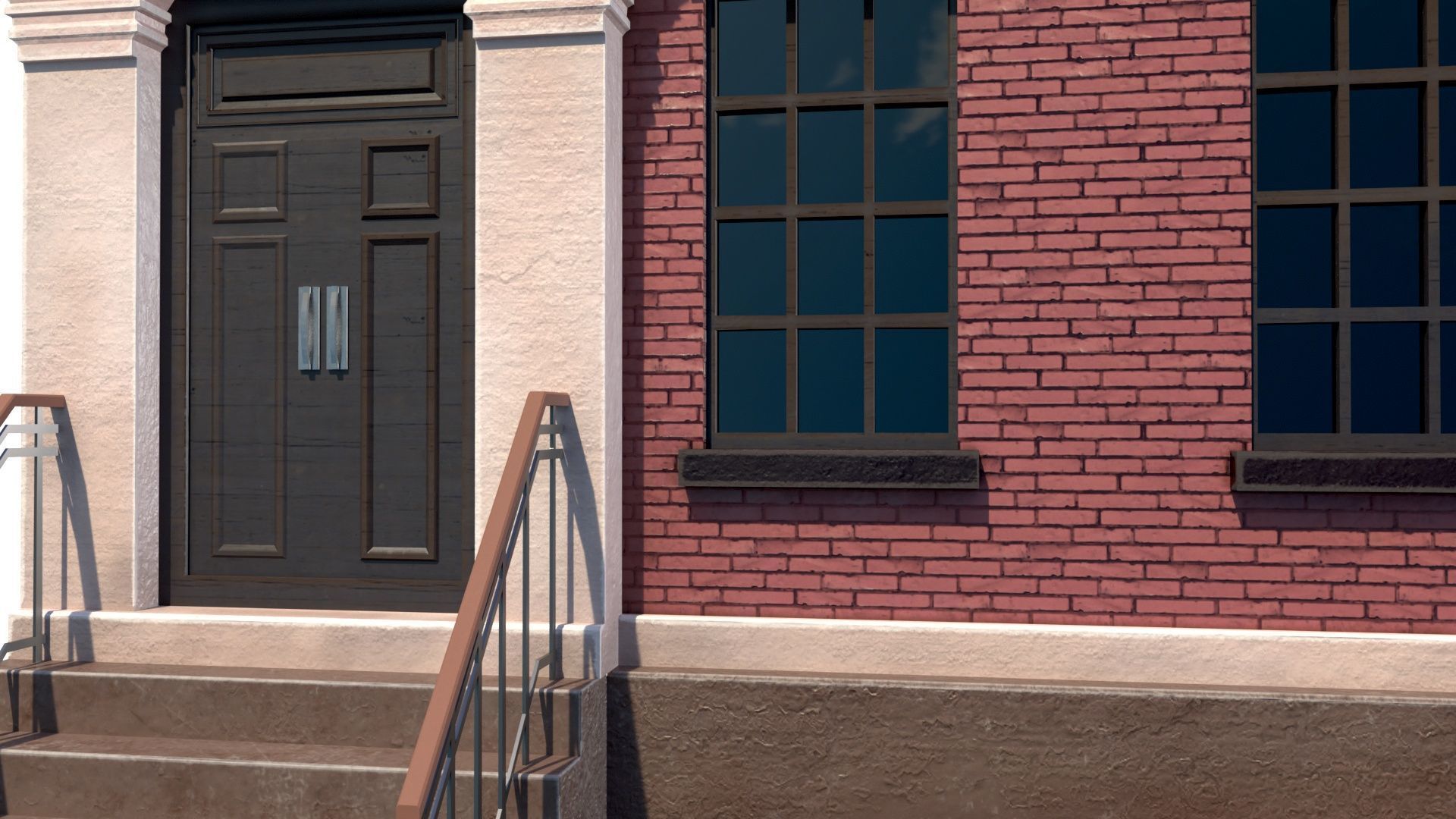 LowPoly FACADE 3 Low-poly 3D model_6