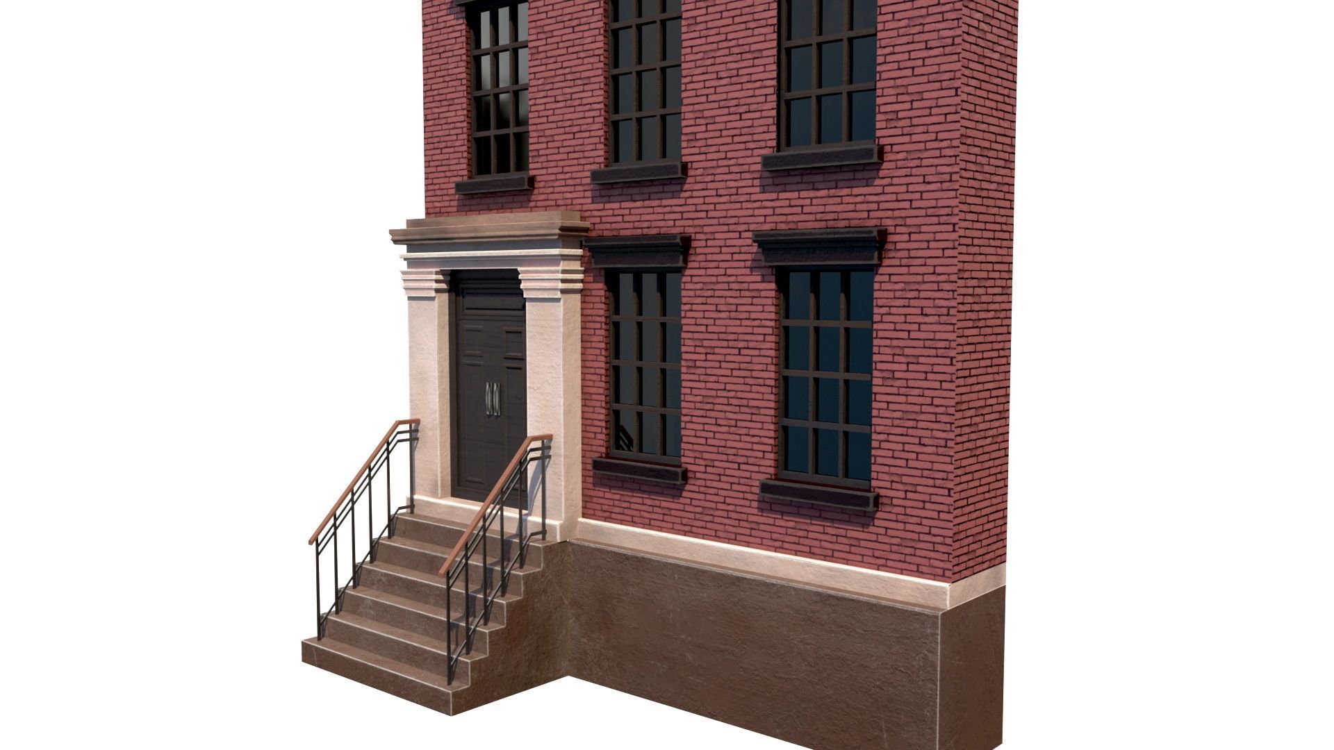 LowPoly FACADE 3 Low-poly 3D model_8