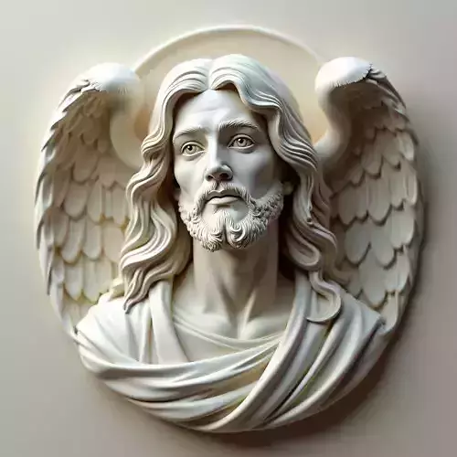Jesus with angel wings 3D print model