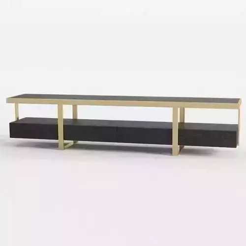 tv unit black wood and gold 