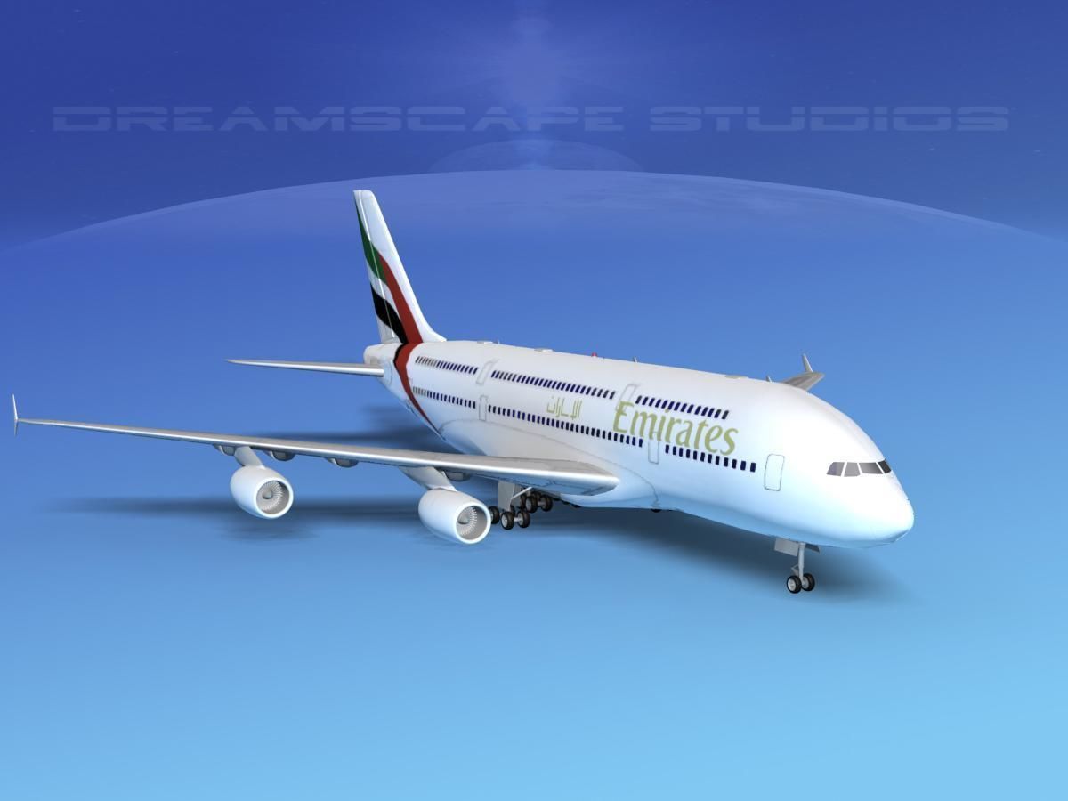 Airbus A380-800 Emirates 3D model_2