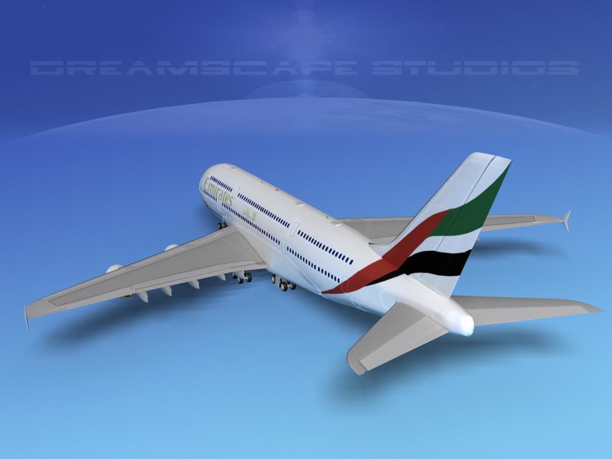 Airbus A380-800 Emirates 3D model_7