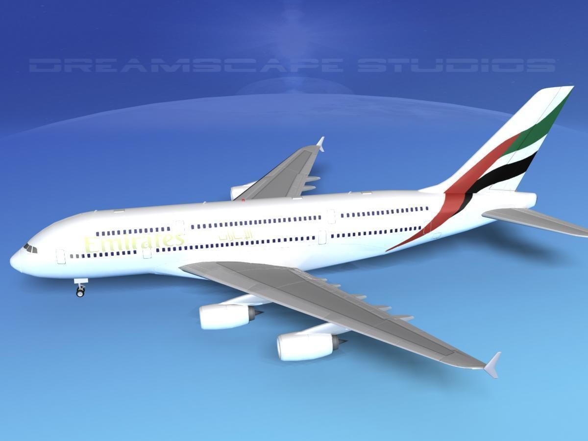 Airbus A380-800 Emirates 3D model_9