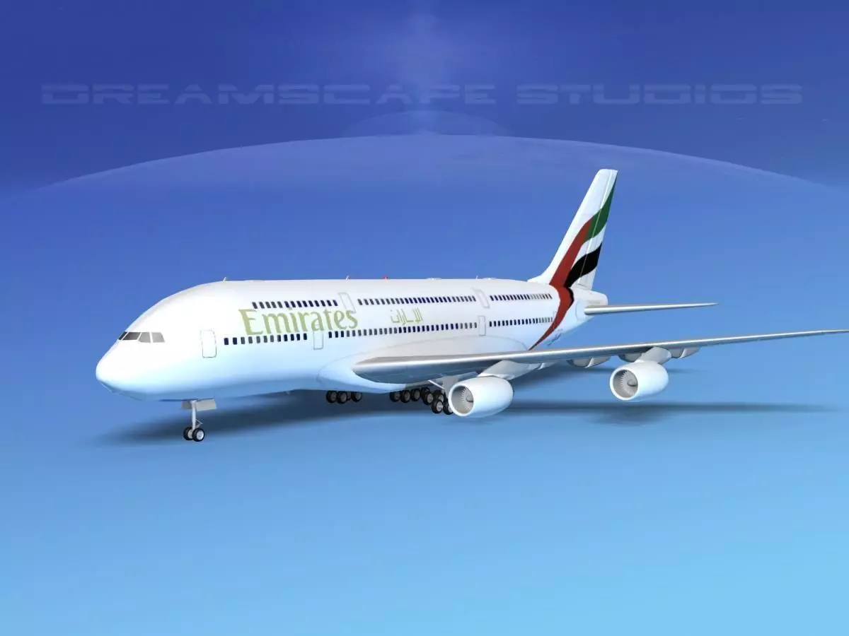 Airbus A380-800 Emirates 3D model_0