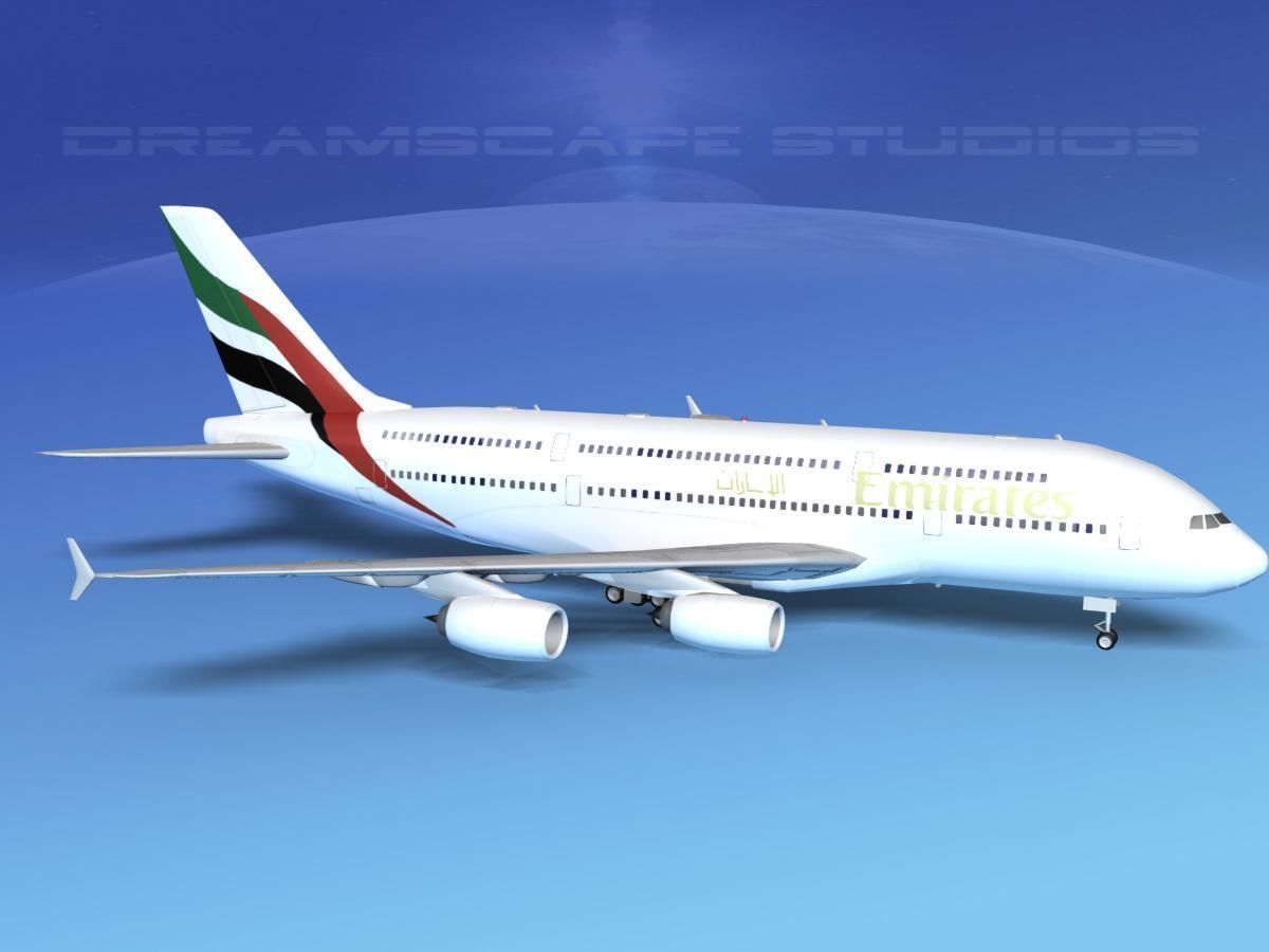 Airbus A380-800 Emirates 3D model_3
