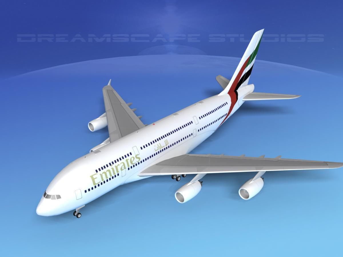 Airbus A380-800 Emirates 3D model_10