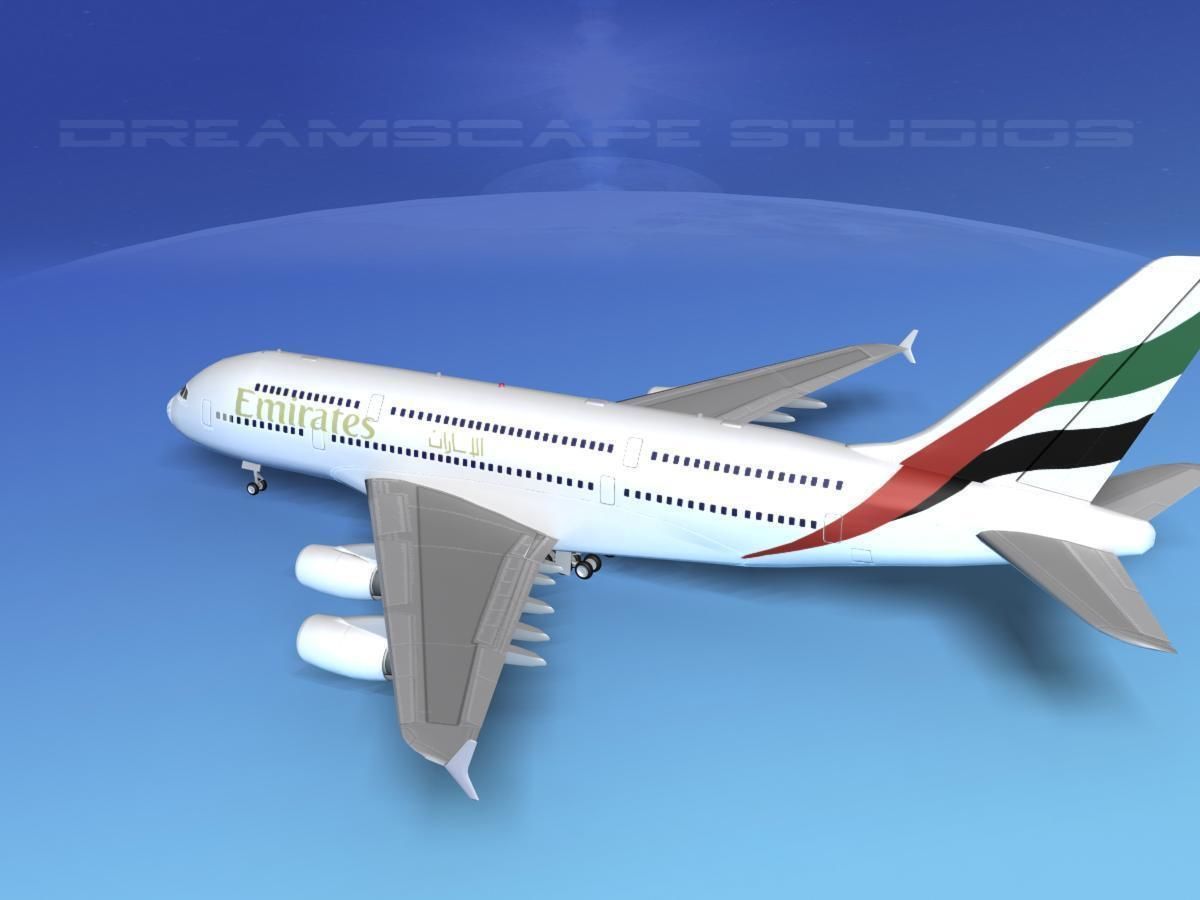 Airbus A380-800 Emirates 3D model_8