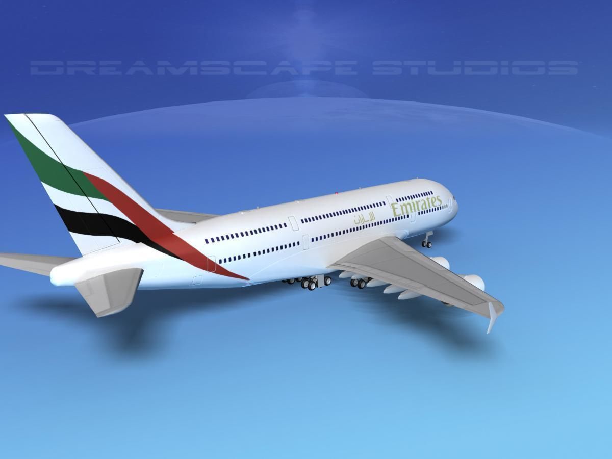 Airbus A380-800 Emirates 3D model_5