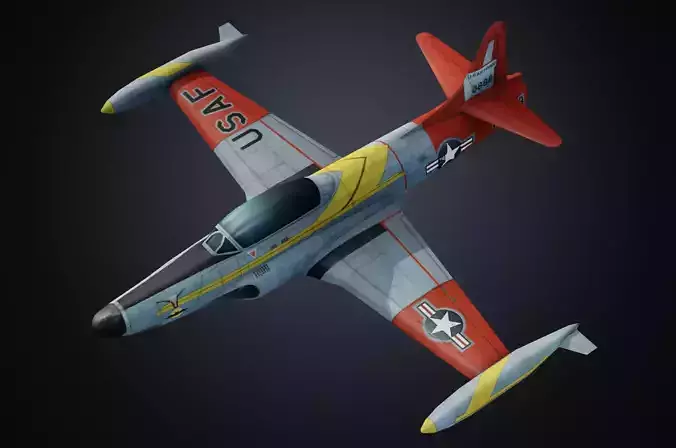 F-94A Starfire jet fighter Hand painted game model
