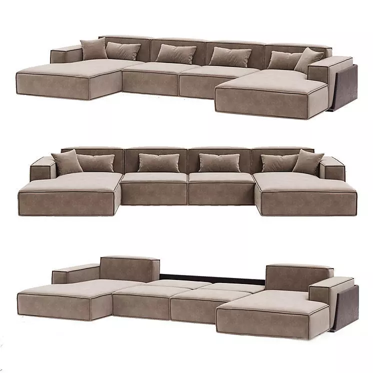 sofa TURIN U-shaped 3D model_0