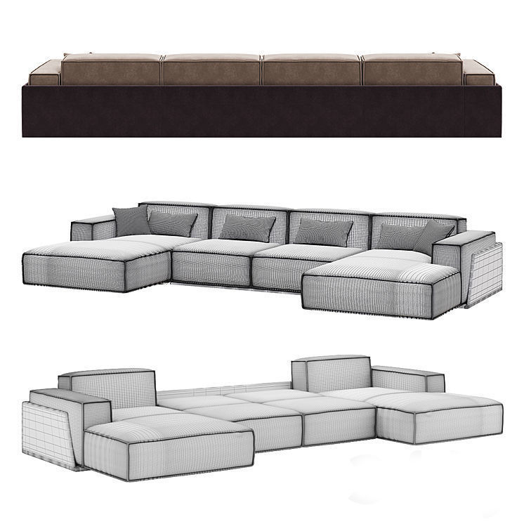 sofa TURIN U-shaped 3D model_4