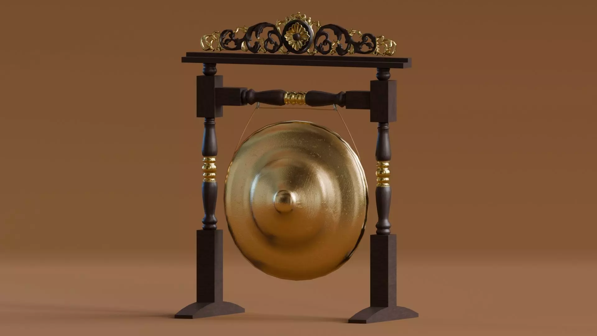 Traditional Instrument - Gong Low-poly 3D model