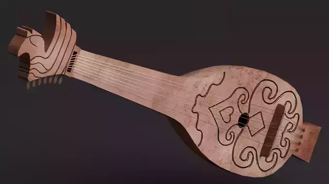 Traditional Instrument - Panting Low-poly 3D model