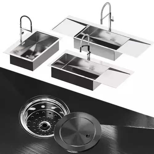 Foster Sinks and Nobili faucets Low-poly 3D model