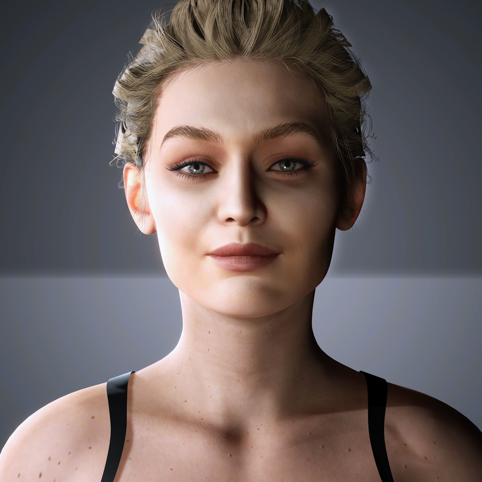 Gigi Hadid Character 3D Model Low-poly 3D model_1
