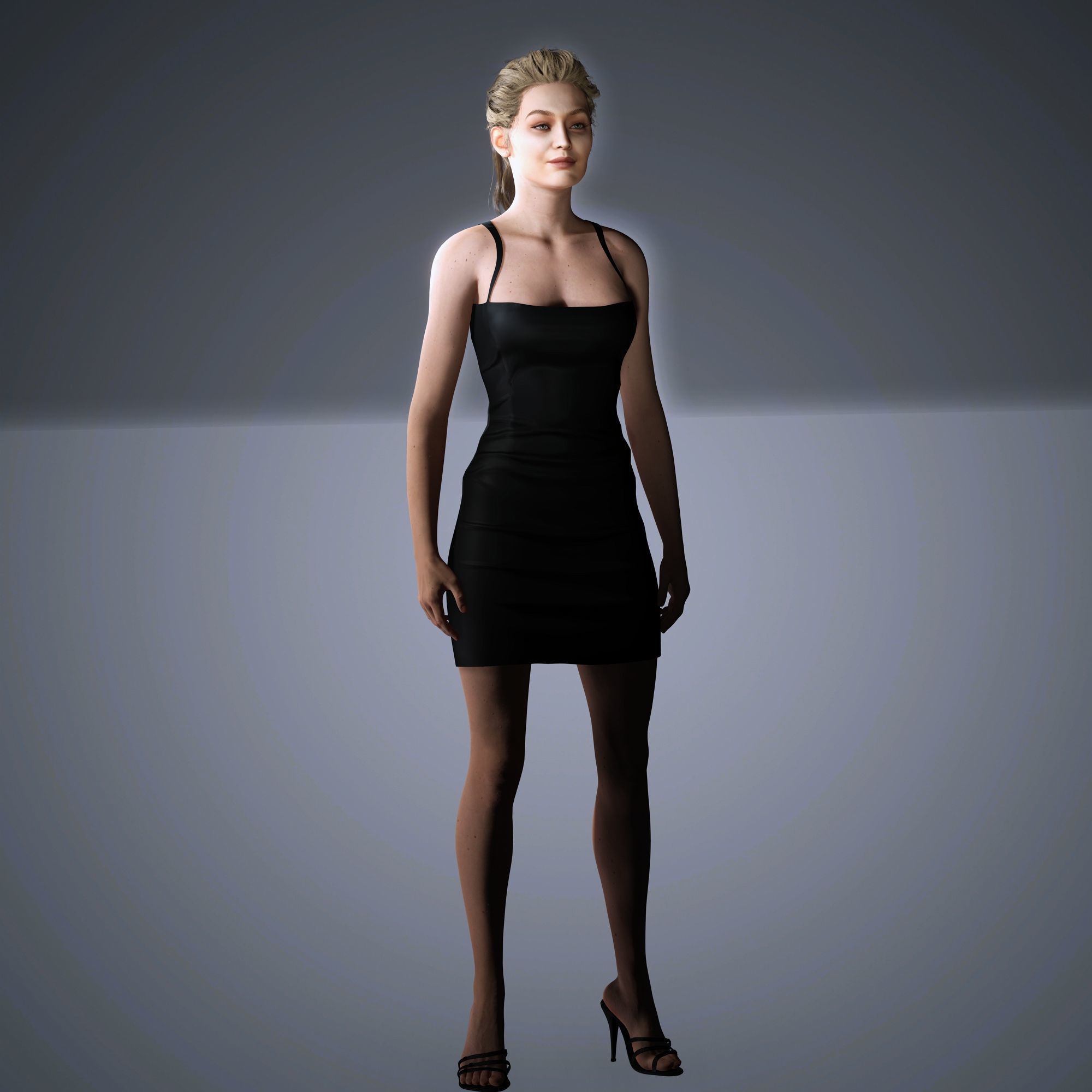 Gigi Hadid Character 3D Model Low-poly 3D model_11