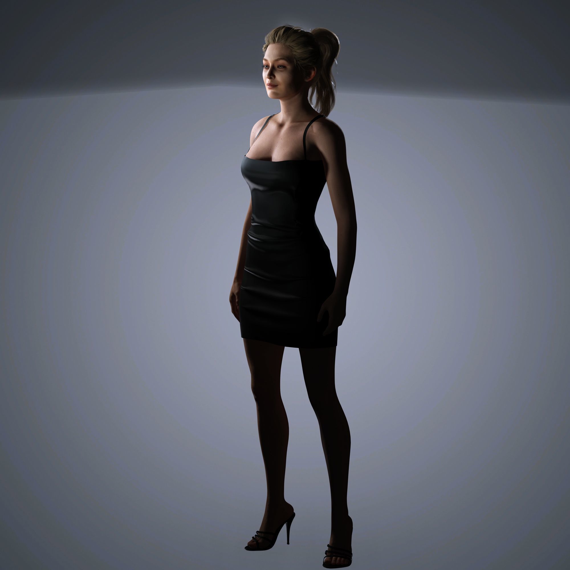 Gigi Hadid Character 3D Model Low-poly 3D model_9